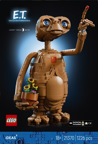 LEGO Ideas 21370 E.T. the Extra-Terrestrial, Kit Modellismo per Adulti con Figura Aliena, Fiori Finti e Mattoncino Luminoso