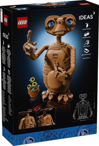 LEGO Ideas 21370 E.T. the Extra-Terrestrial, Kit Modellismo per Adulti con Figura Aliena, Fiori Finti e Mattoncino Luminoso