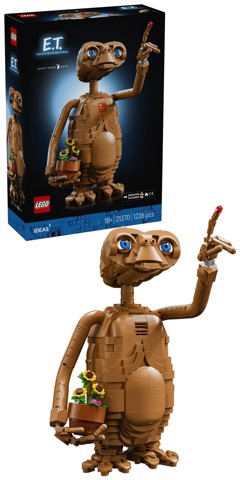 LEGO Ideas 21370 E.T. the Extra-Terrestrial, Kit Modellismo per Adulti con Figura Aliena, Fiori Finti e Mattoncino Luminoso