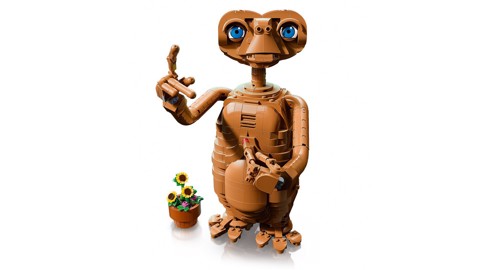 LEGO Ideas 21370 E.T. the Extra-Terrestrial, Kit Modellismo per Adulti con Figura Aliena, Fiori Finti e Mattoncino Luminoso