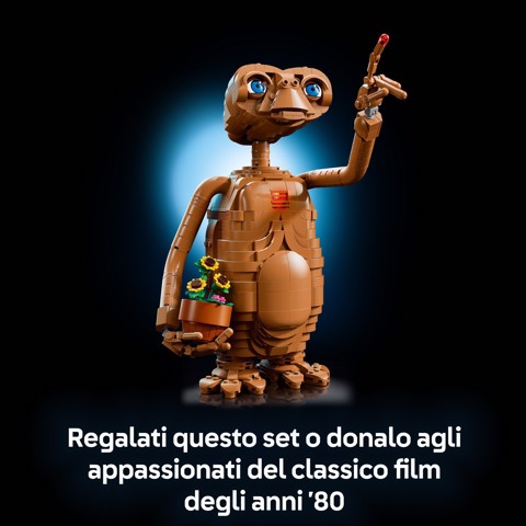LEGO Ideas 21370 E.T. the Extra-Terrestrial, Kit Modellismo per Adulti con Figura Aliena, Fiori Finti e Mattoncino Luminoso