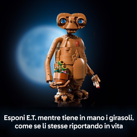 LEGO Ideas 21370 E.T. the Extra-Terrestrial, Kit Modellismo per Adulti con Figura Aliena, Fiori Finti e Mattoncino Luminoso