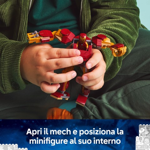 LEGO | Marvel 76307 Mech di Iron Man Contro Ultron - Action Figure Giocattolo da Costruire con 2 Minifigure, Gioco Bambini 6+