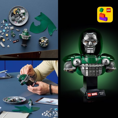 LEGO | Marvel 76345 Busto del Dottor Destino, Kit di Modellismo per Adulti da Esposizione con Minifigure, Regalo Fan del Film