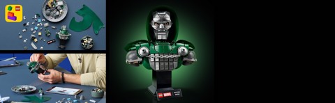 LEGO | Marvel 76345 Busto del Dottor Destino, Kit di Modellismo per Adulti da Esposizione con Minifigure, Regalo Fan del Film