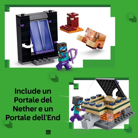 LEGO Minecraft 21584 Viaggio nel Portale del Nether e dell’End