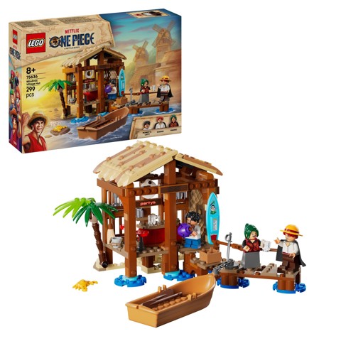 LEGO ONE PIECE 75636 La Capanna del Villaggio Foosha con Barca Giocattolo