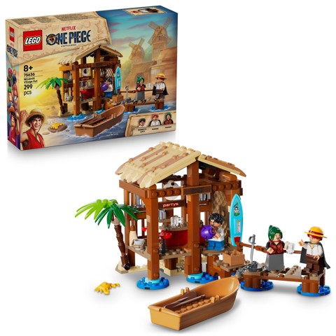 LEGO ONE PIECE 75636 La Capanna del Villaggio Foosha con Barca Giocattolo