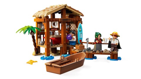 LEGO ONE PIECE 75636 La Capanna del Villaggio Foosha con Barca Giocattolo