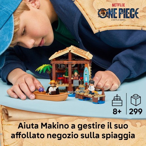 LEGO ONE PIECE 75636 La Capanna del Villaggio Foosha con Barca Giocattolo