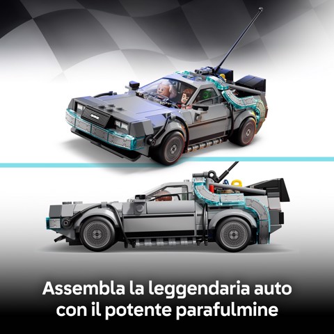 LEGO Speed Champions 77256 Macchina del Tempo di Ritorno al Futuro Giocattolo con 2 Minifigure, Regalo per Bambini e Bambine 9+