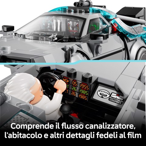 LEGO Speed Champions 77256 Macchina del Tempo di Ritorno al Futuro Giocattolo con 2 Minifigure, Regalo per Bambini e Bambine 9+