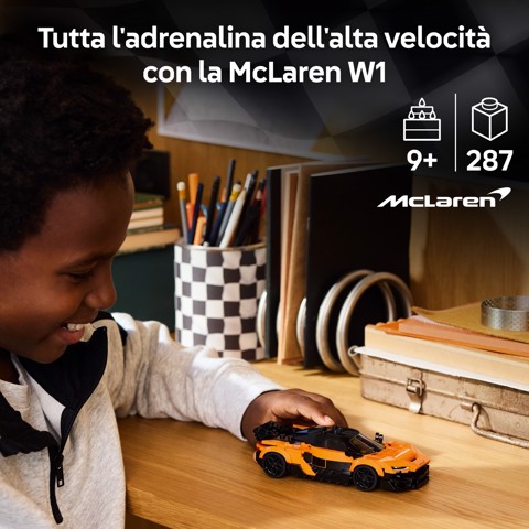 LEGO Speed Champions 77257 McLaren W1 Macchina Giocattolo con Minifigure da Collezione, Regalo di Compleanno Bambini da 9+