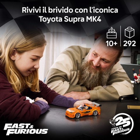 LEGO Speed Champions 77260 The Fast and The Furious Toyota Supra MK4, Macchina Giocattolo con Minifigure, Regalo STEM da 10+