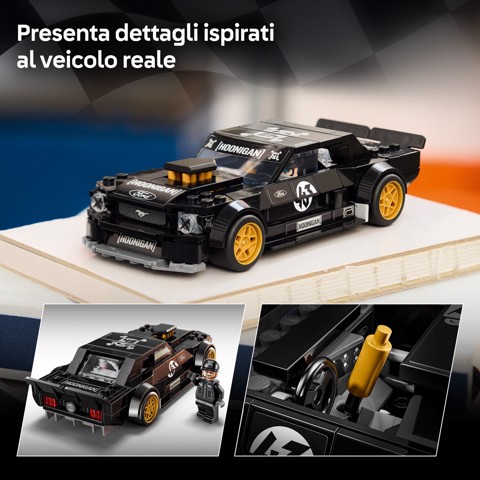 LEGO Speed Champions 77262 Ford Mustang ‘65 Hoonicorn V1 di Ken Block, Macchina Giocattolo con Minifigure, Regalo Bambini 9+