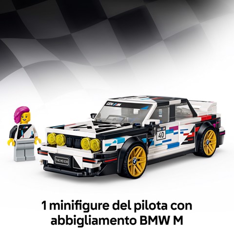 LEGO Speed Champions 77263 BMW M3 (E30), Macchina Giocattolo con Minifigure da Collezione, Regalo per Bambini e Fan da 9 Anni