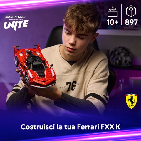 LEGO Technic 42212 Ferrari FXX K, Motore V12 con Pistoni Mobili