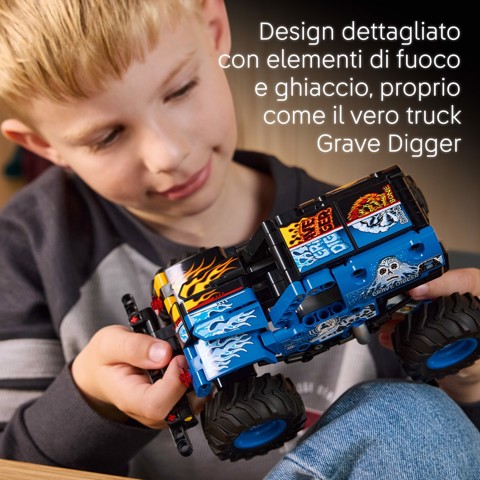 LEGO Technic 42219 Monster Jam Grave Digger Fuoco e Ghiaccio