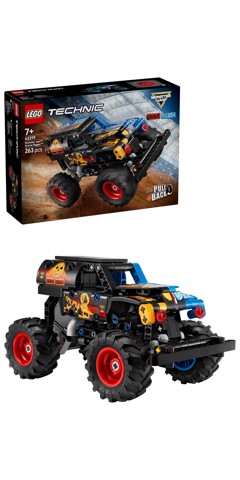 LEGO Technic 42219 Monster Jam Grave Digger Fuoco e Ghiaccio, Camion Giocattolo Pull-Back, Regalo per Bambini e Bambine da 7+
