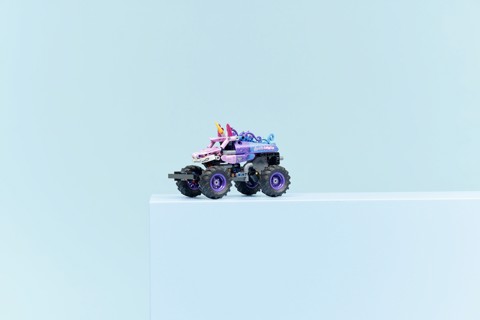 LEGO Technic 42220 Monster Jam Sparkle Smash a Retrocarica, Camion Giocattolo Pull-Back, Regalo per Bambini e Bambine da 7+