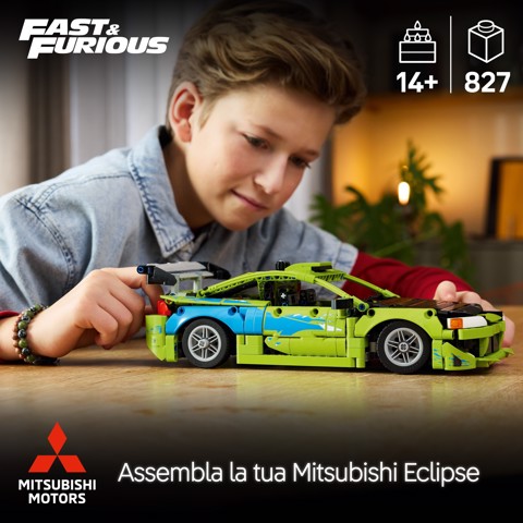 LEGO Technic 42229 Auto Mitsubishi Eclipse Fast and Furious, Kit Modellismo STEM da Collezione, Regalo per Ragazzi da 14+
