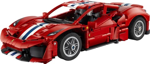 LEGO Technic 42235 Auto Ferrari 488 PISTA, Macchina Giocattolo con Motore V8, Sterzo e Differenziale, Regalo per Bambini 9+