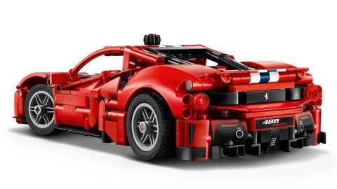 LEGO Technic 42235 Auto Ferrari 488 PISTA, Macchina Giocattolo con Motore V8, Sterzo e Differenziale, Regalo per Bambini 9+