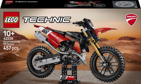 LEGO Technic 42238 Moto Ducati Desmo450 MX Factory, Kit di Modellismo con Moto Giocattolo da Collezione, Regalo Bambini 10+
