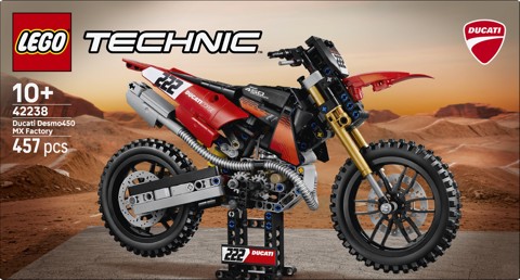 LEGO Technic 42238 Moto Ducati Desmo450 MX Factory, Kit di Modellismo con Moto Giocattolo da Collezione, Regalo Bambini 10+