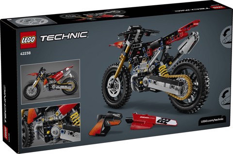 LEGO Technic 42238 Moto Ducati Desmo450 MX Factory, Kit di Modellismo con Moto Giocattolo da Collezione, Regalo Bambini 10+