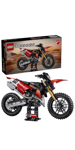 LEGO Technic 42238 Moto Ducati Desmo450 MX Factory, Kit di Modellismo con Moto Giocattolo da Collezione, Regalo Bambini 10+