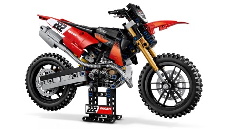 LEGO Technic 42238 Moto Ducati Desmo450 MX Factory, Kit di Modellismo con Moto Giocattolo da Collezione, Regalo Bambini 10+