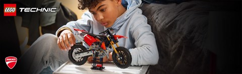 LEGO Technic 42238 Moto Ducati Desmo450 MX Factory, Kit di Modellismo con Moto Giocattolo da Collezione, Regalo Bambini 10+
