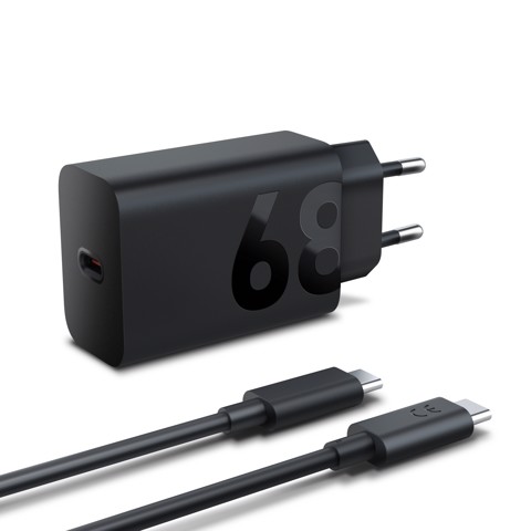 Lenovo 68W USB-C GaN Wall Charger, alimentatore da Parete USB-C 68W con Cavo 1,5m 6A, Caricabatterie a Ricarica Rapida e Sicura per Tablet, PC e Dispositivi Compatibili