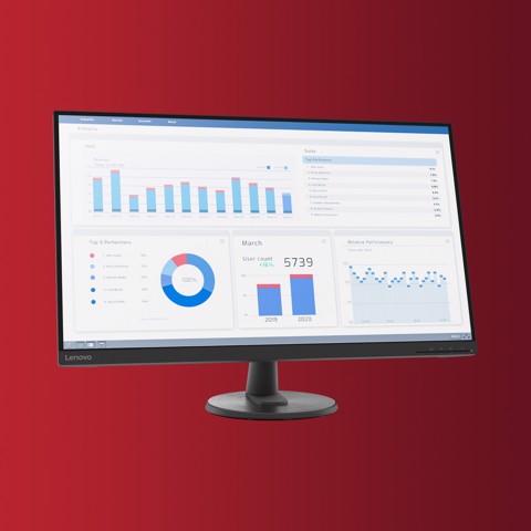 Lenovo D32-40 - Monitor 31.5" VA Flat FHD 1920x1080 0 60Hz 4ms - 1xHDMI 1.4 + 1xDP 1.2 - Stand Tilt Cavo HDMI incluso
