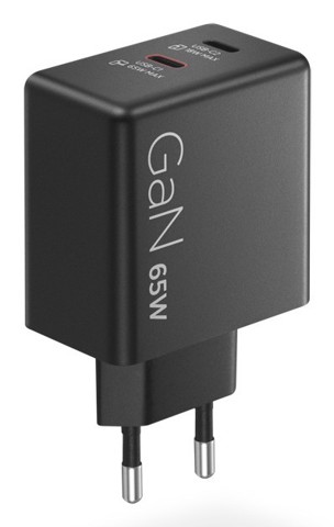 Lenovo Dual USB-C 65W GaN Charger, alimentatore compatto da muro con doppia Type-C, cavo USB-C 1,5 m incluso - ideale per laptop, cellulare e tablet: un solo caricabatterie per più dispositivi