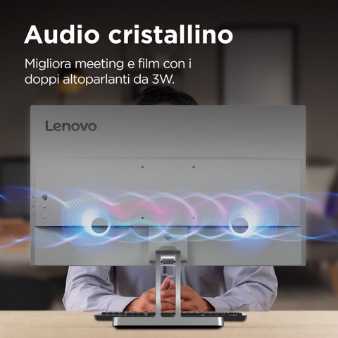 Lenovo L24i-4A - Monitor 23.8" IPS Flat FHD 1920x1080 0 100Hz 1ms - Speakers 1xHDMI 1.4 + 1xVGA - Stand Tilt Cavo HDMI incluso