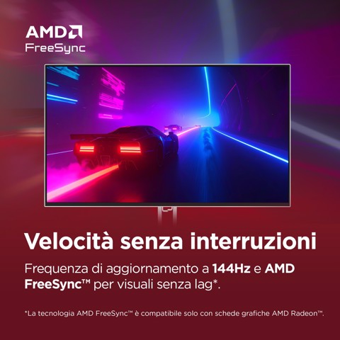 Lenovo L27-4C - Monitor 27" IPS Flat FHD 1920x1080 0 144Hz 1ms - Speakers AMD FreeSync 2xHDMI 1.4 + 1xVGA - Stand Tilt Cavo HDMI incluso
