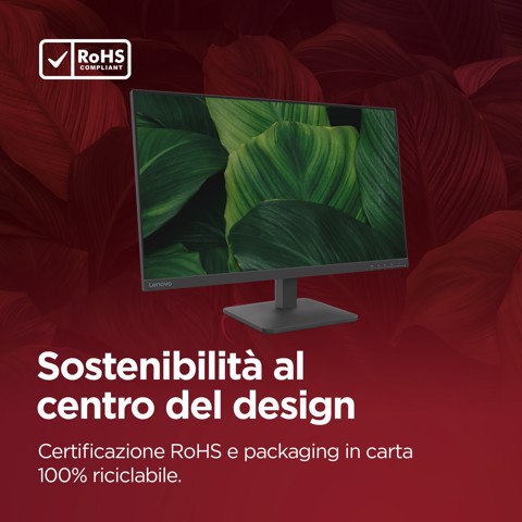 Lenovo L27-4e - Monitor 27" IPS Flat FHD 1920x1080 0 100Hz 4ms - 1xHDMI 1.4 + 1xVGA - Stand Tilt Cavo HDMI incluso
