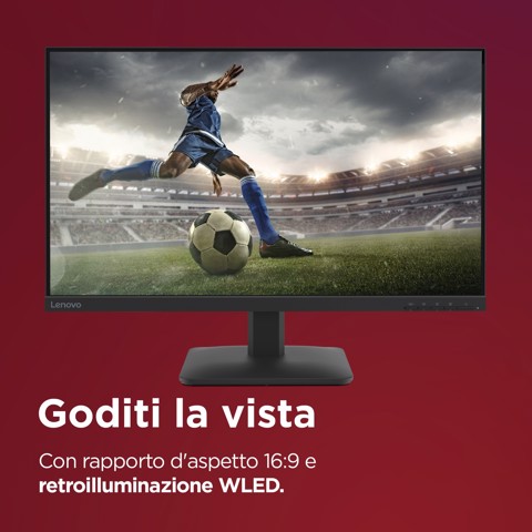 Lenovo L27-4e - Monitor 27" IPS Flat FHD 1920x1080 0 100Hz 4ms - 1xHDMI 1.4 + 1xVGA - Stand Tilt Cavo HDMI incluso