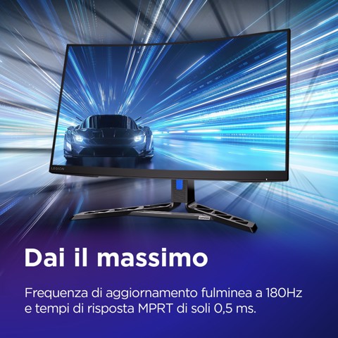 Lenovo Legion R32qc-30 - Monitor Gaming 31.5" VA Curvo 1500R QHD 2560x1440 0 180Hz 0.5ms - Speakers AMD FreeSync + VESA AdaptiveSync 2xHDMI 2.1 + 1xDP 1.4 - Stand Height + Tilt + Swivel Cavo DP incluso