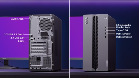 Lenovo LOQ | Desktop Gaming Tower | Processore INTEL Core 7 230H | memoria RAM 16GB | Memoria SSD 512GB | Scheda Grafica NVIDIA RTX 5050 8GB | Sistema Operativo Windows 11 Home | 17L LUNA GREY