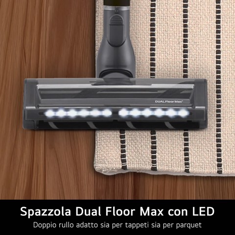 LG CordZero A9K Core, Aspirapolvere Kompressor 260W, 120 min, 1 spazzola + 2 accessori, Filtro 5 strati, Wi-Fi, Silver