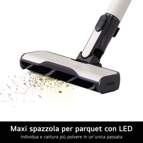 LG CordZero A9K Lite, Aspirapolvere Kompressor 220W, 60 min, 1 spazzola + 2 accessori, Filtro 5 strati, Wi-Fi, Beige