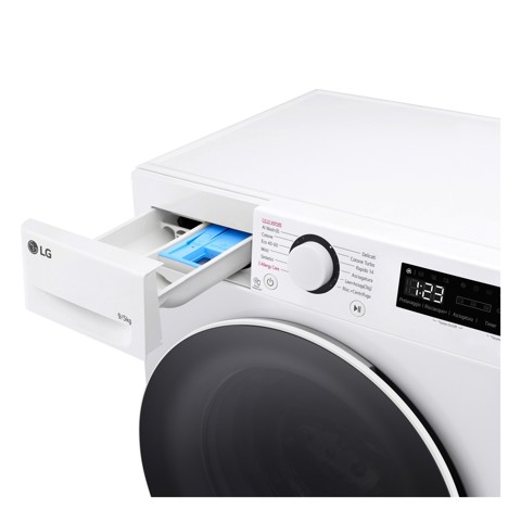LG D2R5S09TSWW lavasciuga Libera installazione Caricamento frontale Bianco E