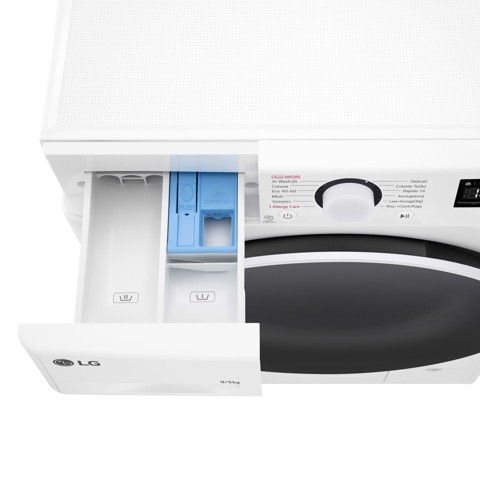 LG D2R5S09TSWW lavasciuga Libera installazione Caricamento frontale Bianco E