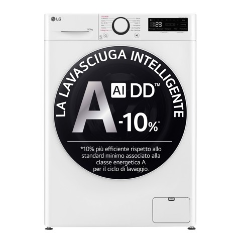 LG D2R5S09TSWW lavasciuga Libera installazione Caricamento frontale Bianco E