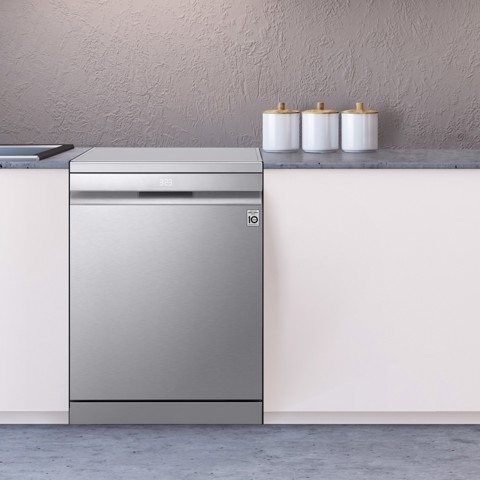 LG DF375HVS Lavastoviglie libera installazione, Classe A, 14 Coperti, Vapore, WI-FI, Grigia
