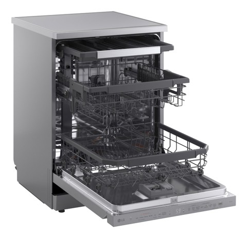 LG DF375HVS Lavastoviglie libera installazione, Classe A, 14 Coperti, Vapore, WI-FI, Grigia