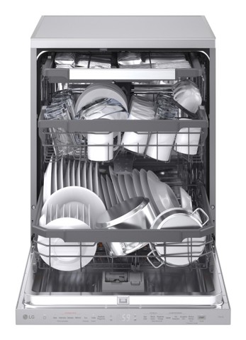 LG DF375HVS Lavastoviglie libera installazione, Classe A, 14 Coperti, Vapore, WI-FI, Grigia